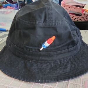 Black Bucket Hat with Bomb Pop Loho
